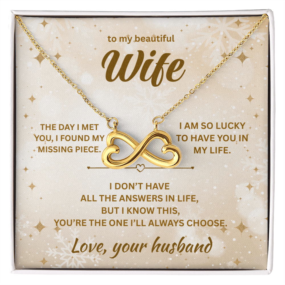 ShineOn Fulfillment Jewelry 18k Yellow Gold Finish / Standard Box Husband->Wife - Endless Love Necklace - GHR1289