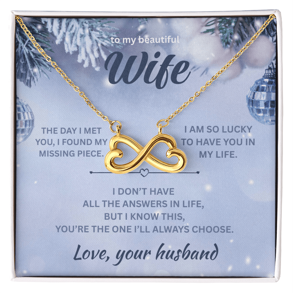 ShineOn Fulfillment Jewelry 18k Yellow Gold Finish / Standard Box Husband->Wife - Endless Love Necklace - GHR1292