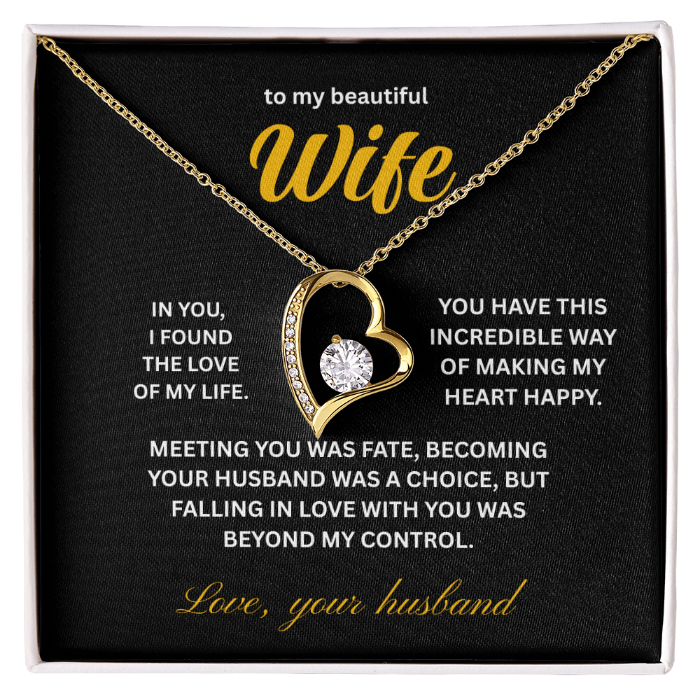 ShineOn Fulfillment Jewelry 18k Yellow Gold Finish / Standard Box Husband->Wife - Forever Love Necklace - GHR1279