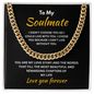 ShineOn Fulfillment Jewelry 18K Yellow Gold Finish / Standard Box Soulmate - Cuban Link Chain - GHR1300