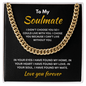 ShineOn Fulfillment Jewelry 18K Yellow Gold Finish / Standard Box Soulmate - Cuban Link Chain - GHR1302
