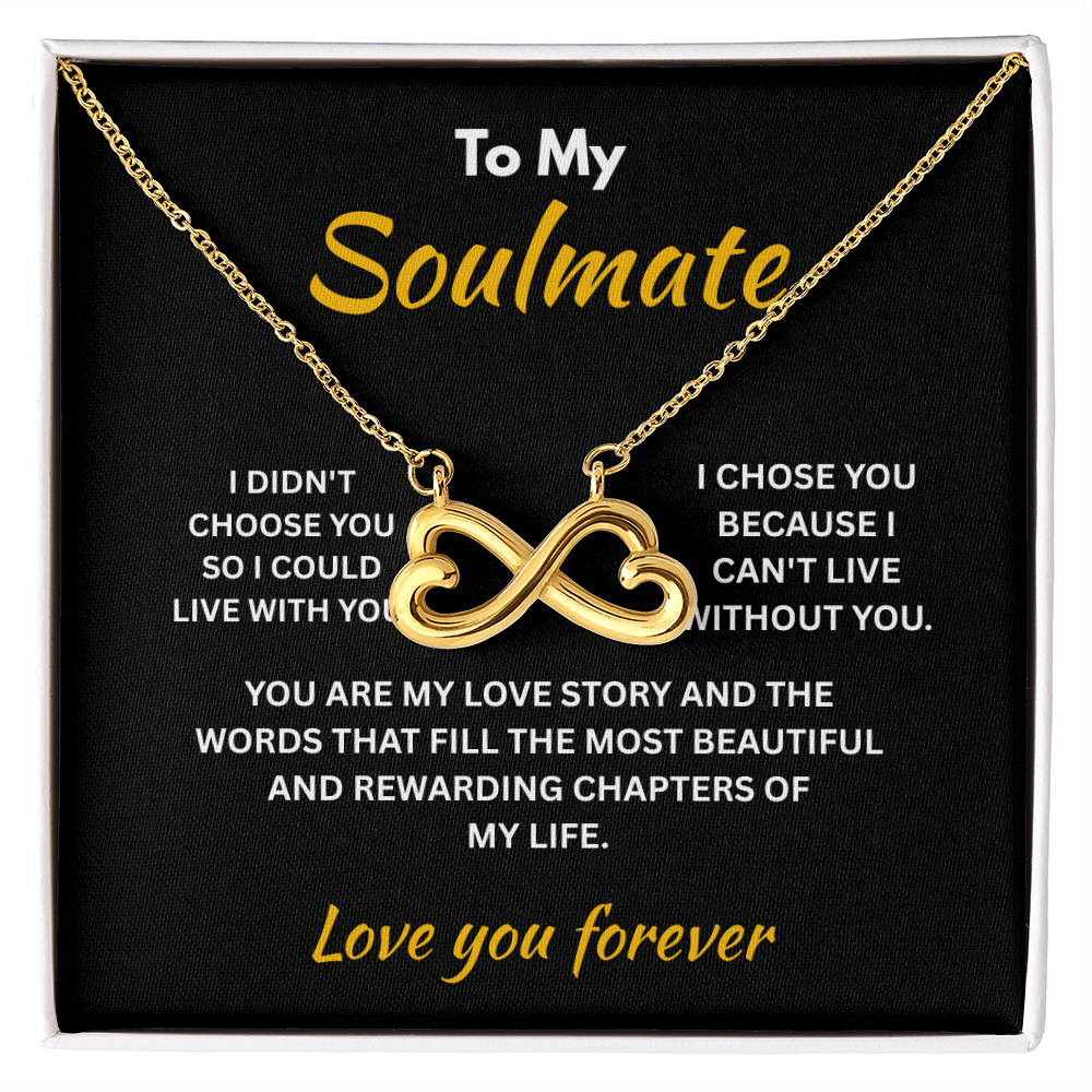 ShineOn Fulfillment Jewelry 18k Yellow Gold Finish / Standard Box Soulmate - Endless Love Necklace - GHR1305