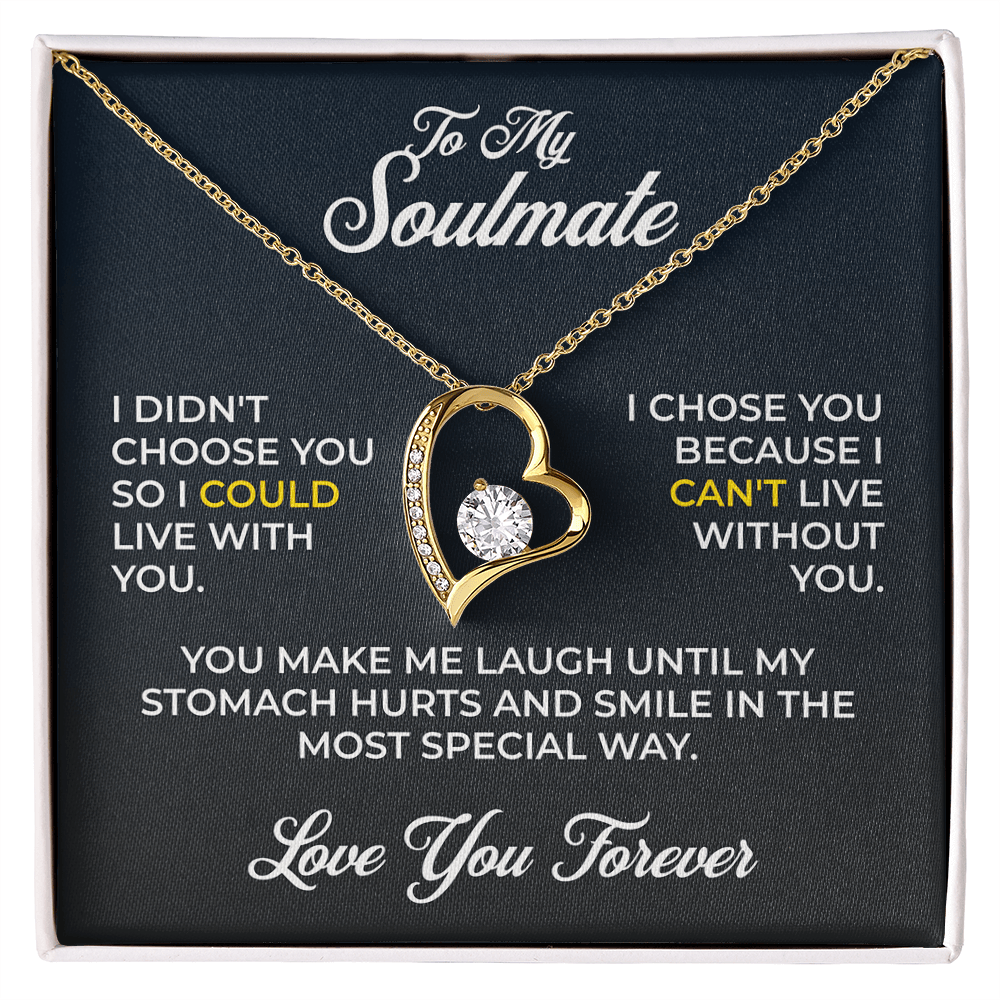 ShineOn Fulfillment Jewelry 18k Yellow Gold Finish / Standard Box Soulmate - Forever Love Necklace - GHR1255