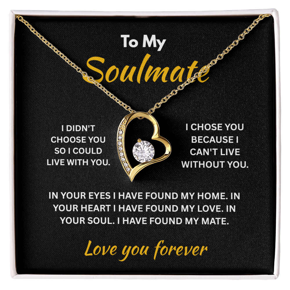 ShineOn Fulfillment Jewelry 18k Yellow Gold Finish / Standard Box Soulmate - Forever Love Necklace - GHR1294