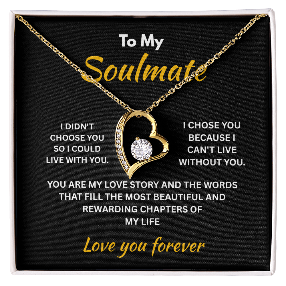 ShineOn Fulfillment Jewelry 18k Yellow Gold Finish / Standard Box Soulmate - Forever Love Necklace - GHR1297