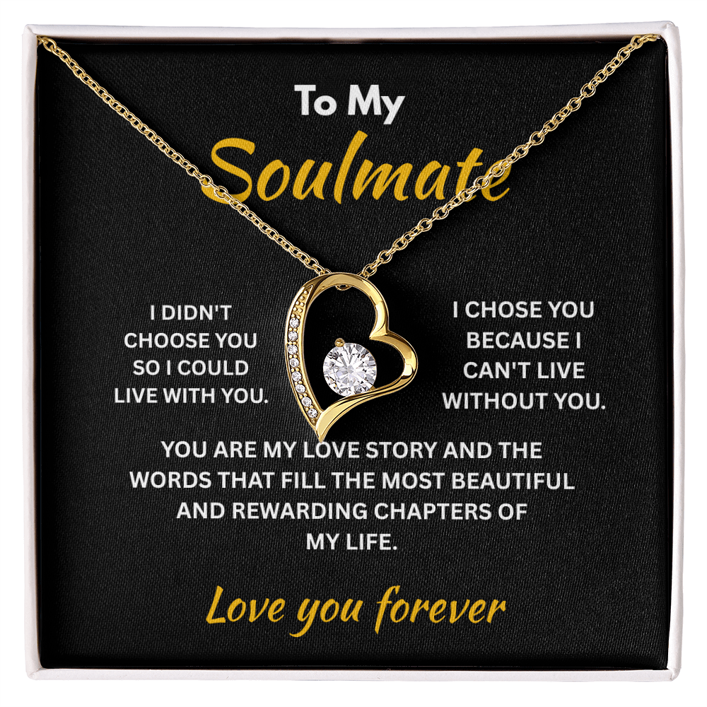 ShineOn Fulfillment Jewelry 18k Yellow Gold Finish / Standard Box Soulmate - Forever Love Necklace - GHR1304