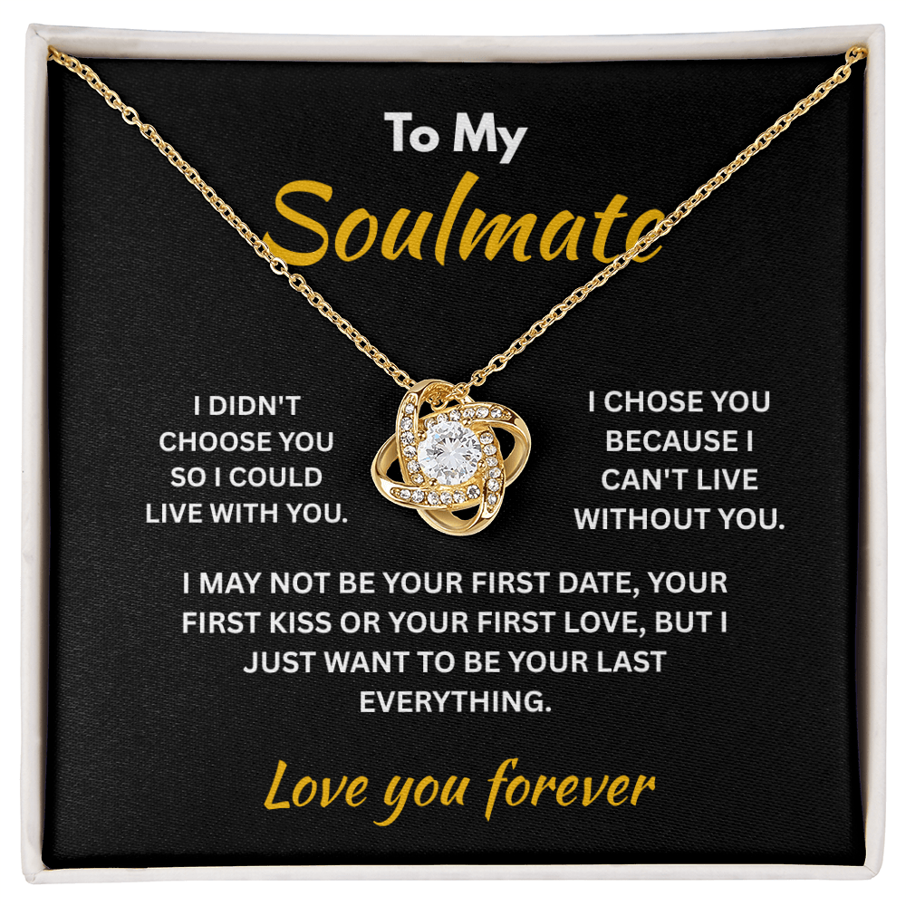 ShineOn Fulfillment Jewelry 18K Yellow Gold Finish / Standard Box Soulmate - Love Knot Necklace - GHR1311