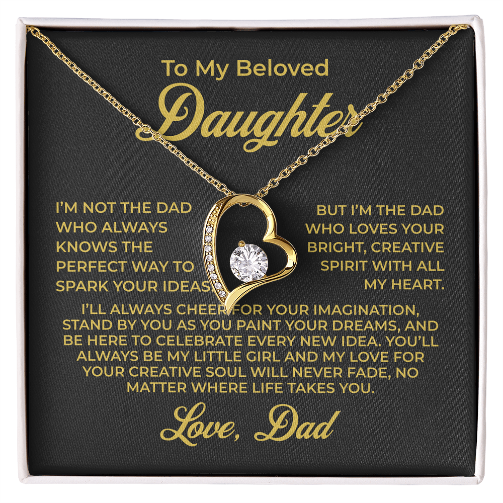 ShineOn Fulfillment Jewelry 18k Yellow Gold Finish / Standard Box To My Beloved Daughter - Forever Love Necklace - GHR1093