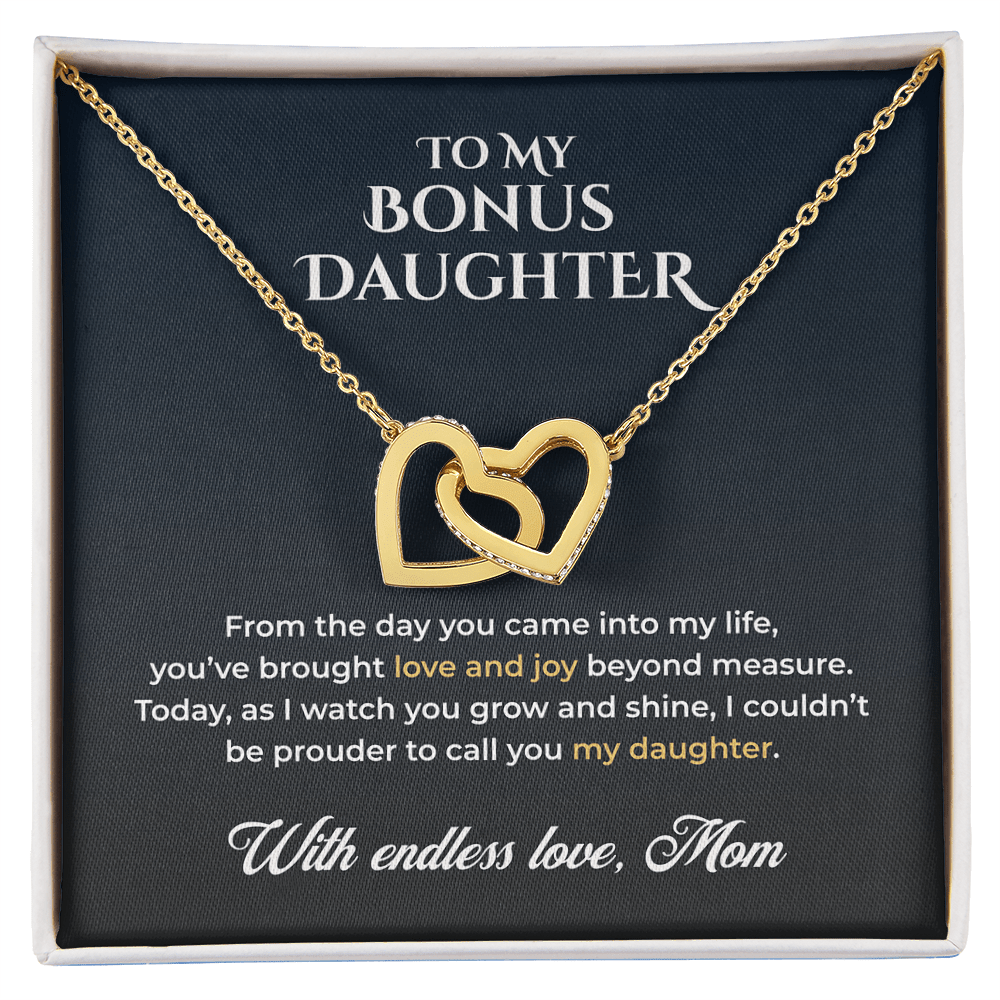 ShineOn Fulfillment Jewelry 18K Yellow Gold Finish / Standard Box To My Bonus Daughter – Milestone Pride - GHR1222