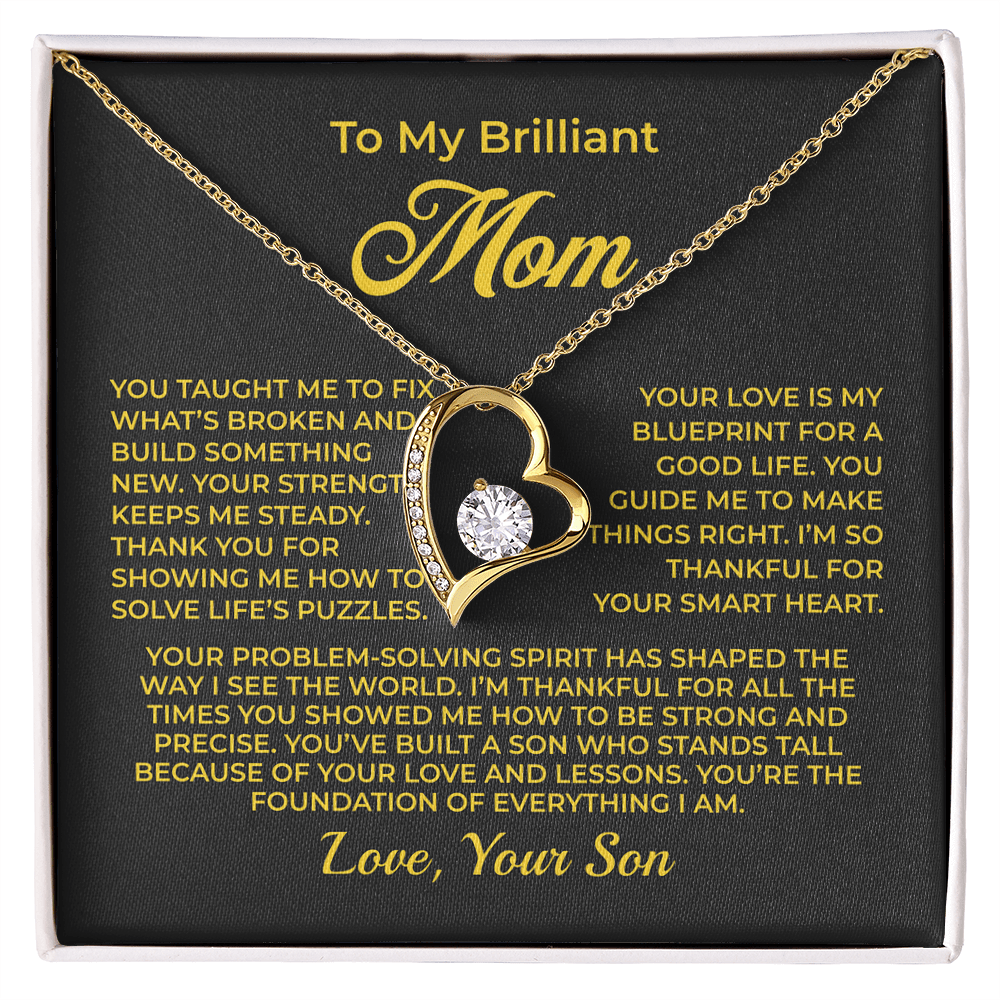 ShineOn Fulfillment Jewelry 18k Yellow Gold Finish / Standard Box To My Brilliant Mom - Forever Love Necklace - GHR1096