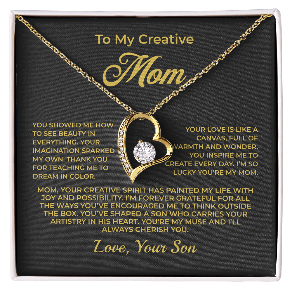 ShineOn Fulfillment Jewelry 18k Yellow Gold Finish / Standard Box To My Creative Mom - Forever Love Necklace - GHR1092