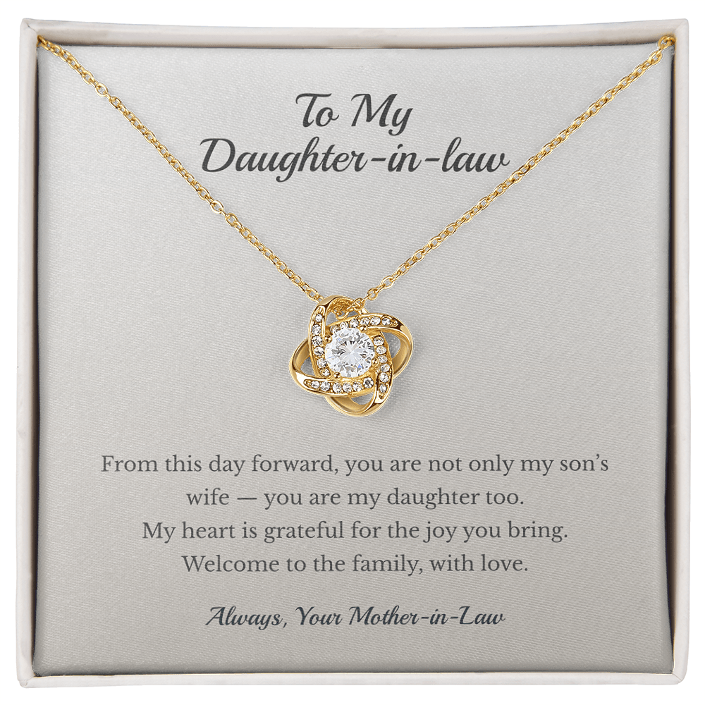 ShineOn Fulfillment Jewelry 18K Yellow Gold Finish / Standard Box To My Daughter-in-Law – Welcome to the Family - GHR1208