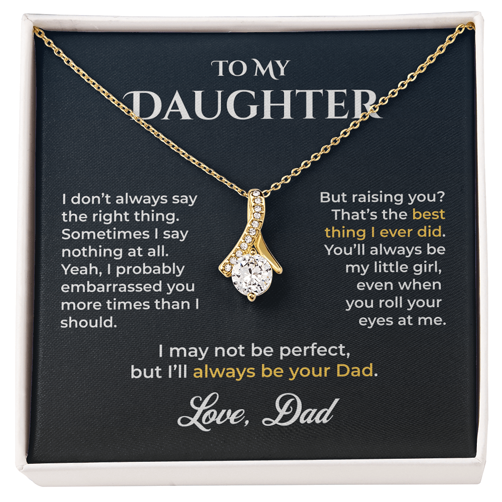 ShineOn Fulfillment Jewelry 18K Yellow Gold Finish / Standard Box To My Daughter Necklace – GHR1203