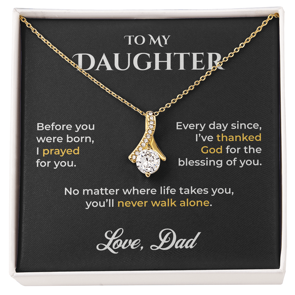 ShineOn Fulfillment Jewelry 18K Yellow Gold Finish / Standard Box To My Daughter Necklace – God's Blessing from Dad - GHR1201