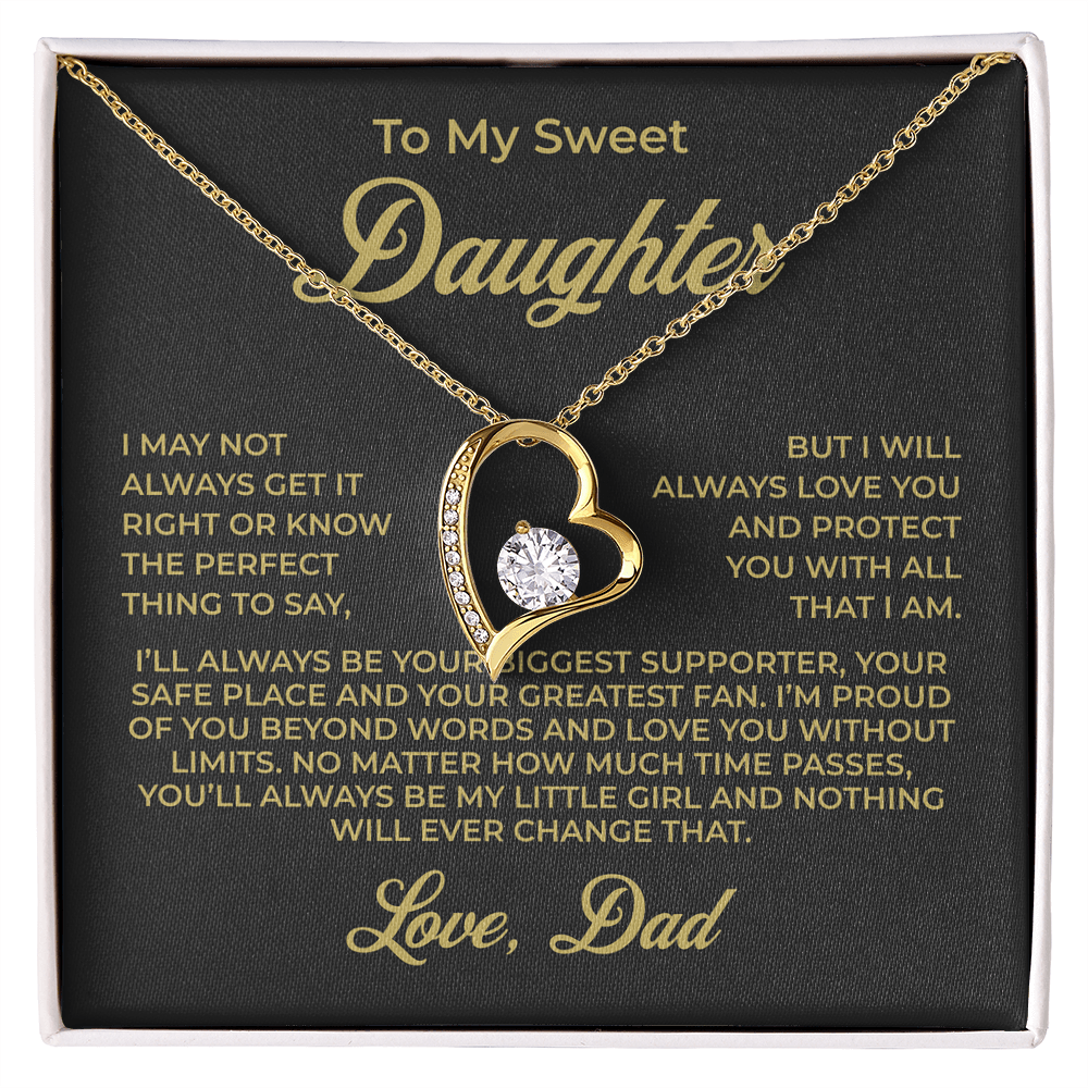 ShineOn Fulfillment Jewelry 18k Yellow Gold Finish / Standard Box To My Sweet Daughter - Forever Love Necklace - GHR1076