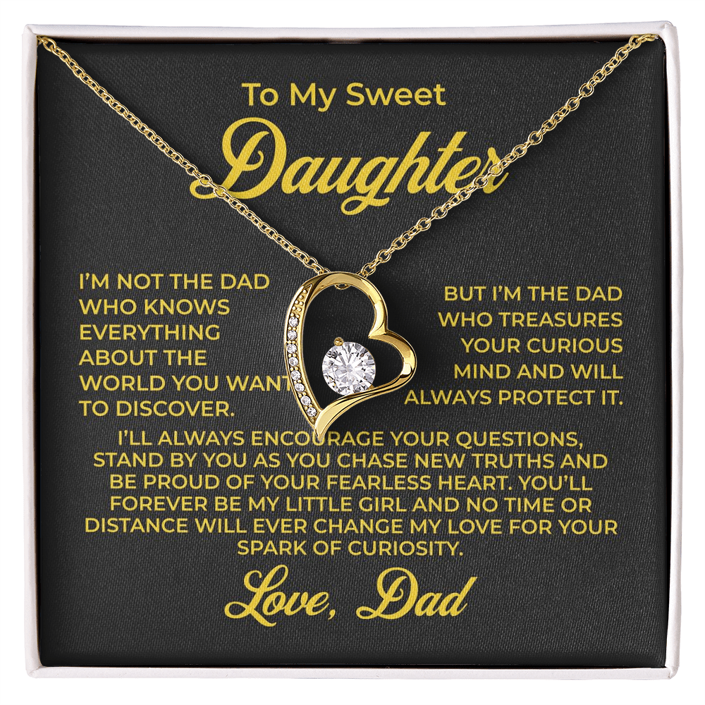 ShineOn Fulfillment Jewelry 18k Yellow Gold Finish / Standard Box To My Sweet Daughter - Forever Love Necklace - GHR1097