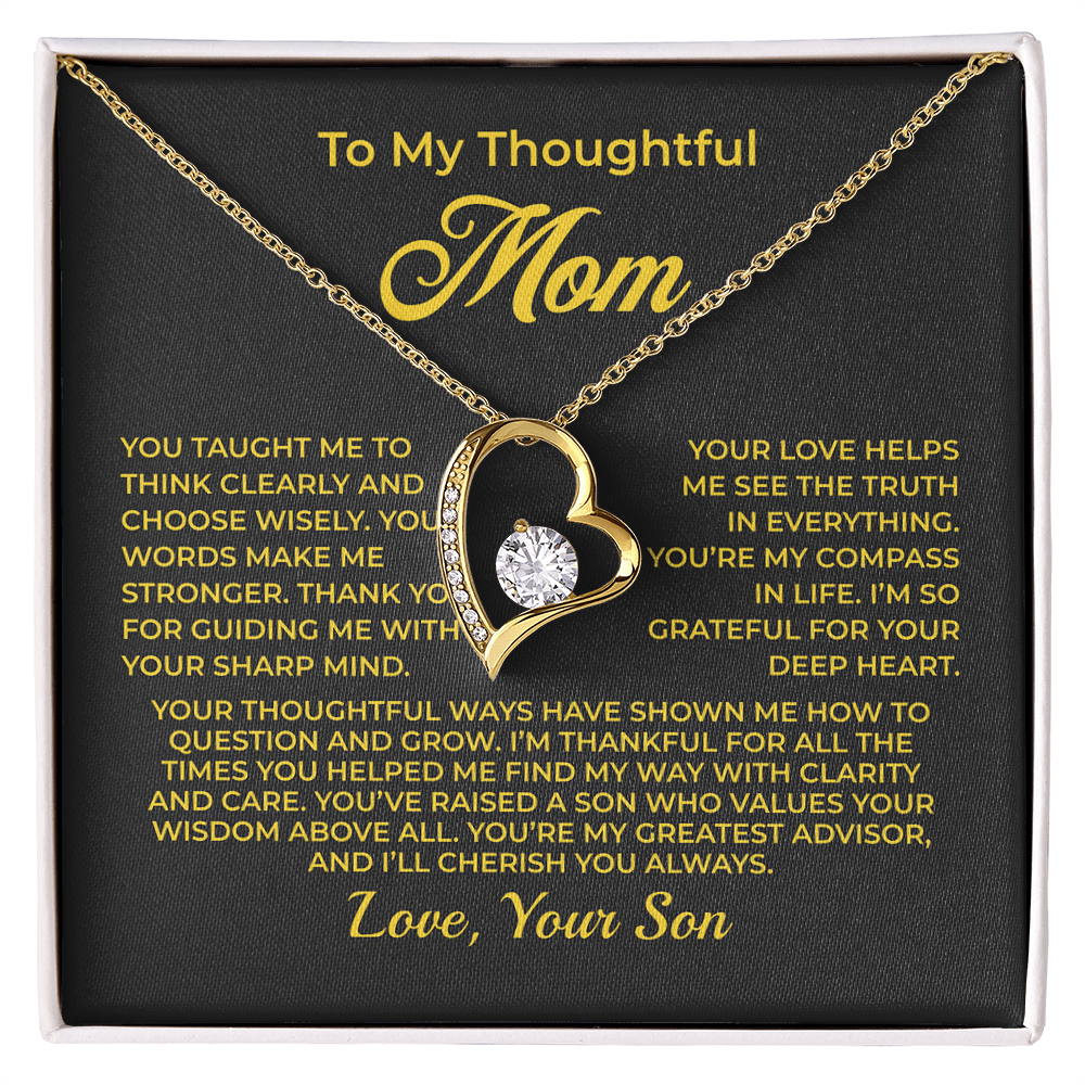 ShineOn Fulfillment Jewelry 18k Yellow Gold Finish / Standard Box To My Thoughtful Mom - Forever Love Necklace - GHR1101