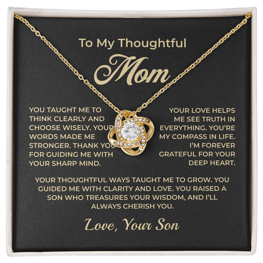 ShineOn Fulfillment Jewelry 18K Yellow Gold Finish / Standard Box To My Thoughtful Mom - Love Knot Necklace - GHR1154