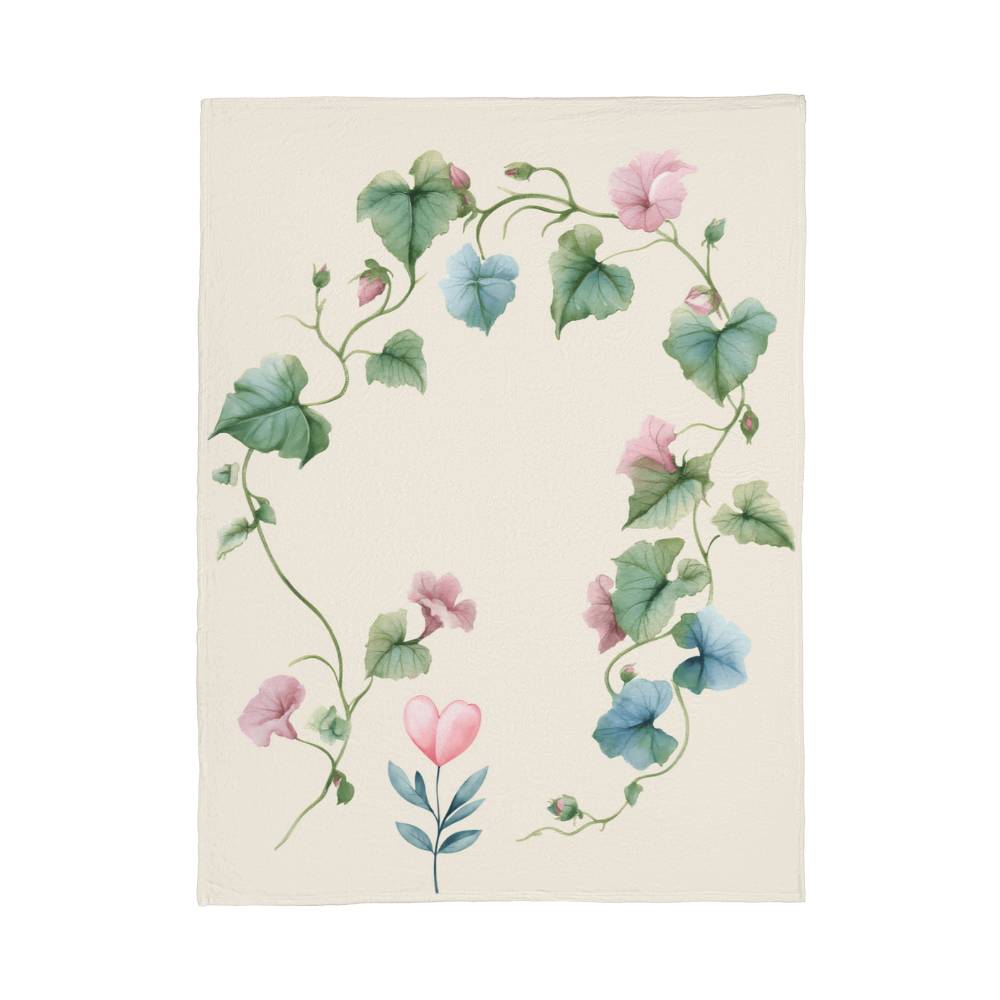 ShineOn Fulfillment Jewelry 60" x 80" Botanical Bliss Coral Fleece Blanket - GHR1213