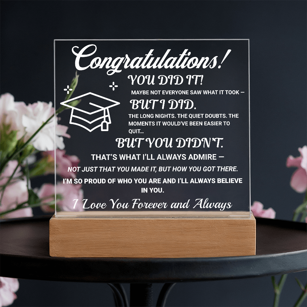 ShineOn Fulfillment Jewelry Battery Powered LED Base Congratulations from Me - LED Plaque - GHR1104