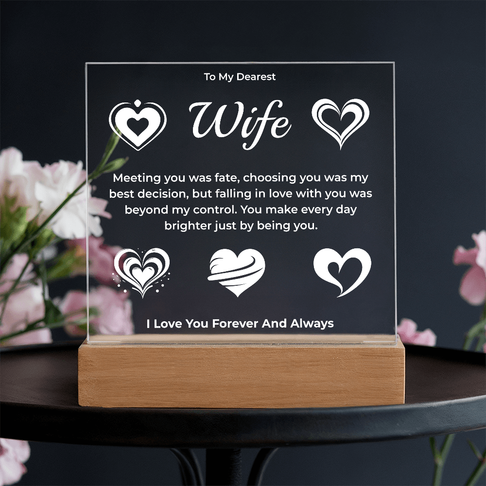 ShineOn Fulfillment Jewelry Battery Powered LED Base To My Dearest Wife Plaque