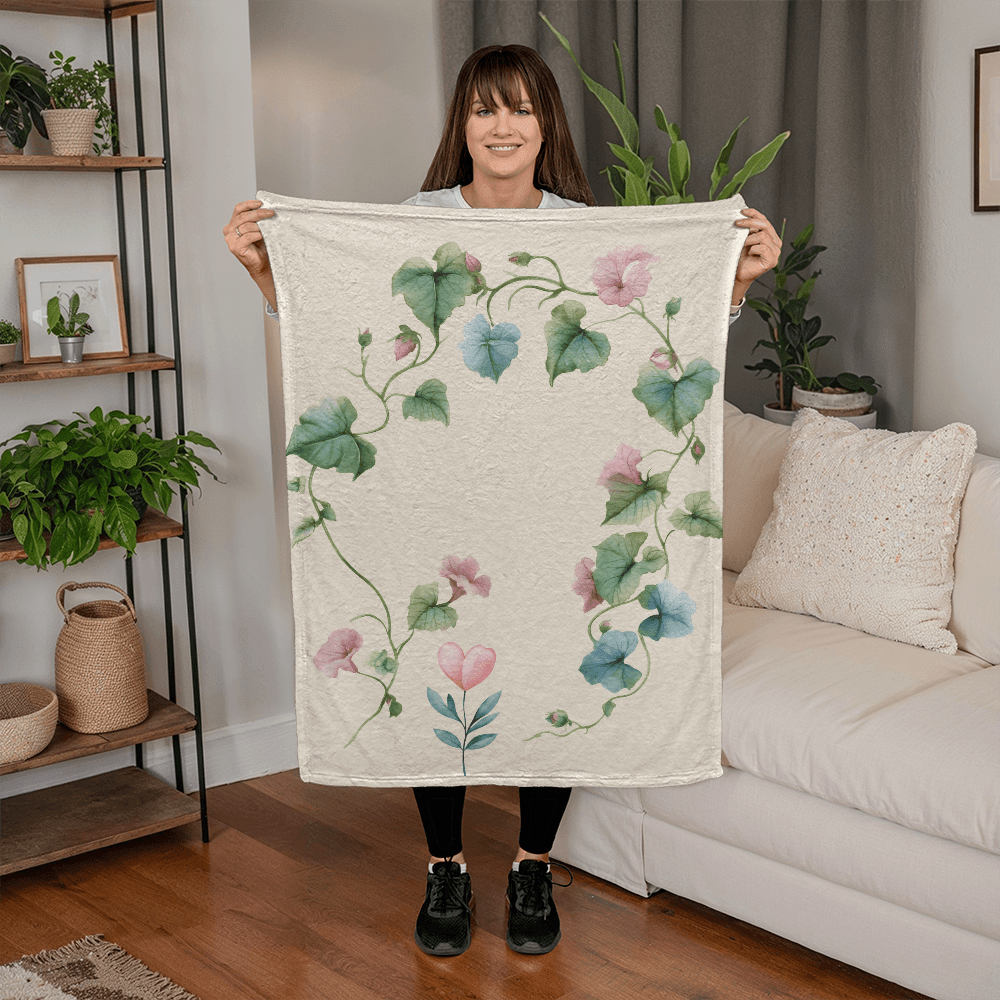 ShineOn Fulfillment Jewelry Botanical Bliss Coral Fleece Blanket - GHR1213