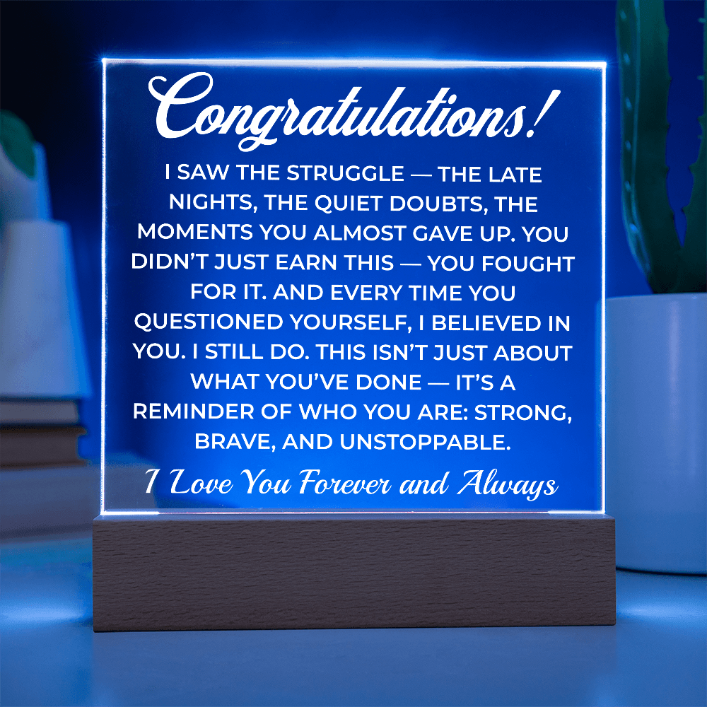 ShineOn Fulfillment Jewelry Congratulations from Me - LED Plaque - GHR1103