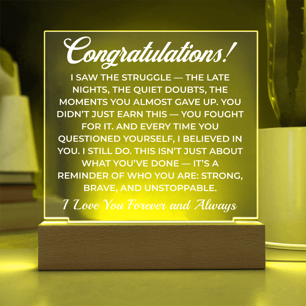 ShineOn Fulfillment Jewelry Congratulations from Me - LED Plaque - GHR1103