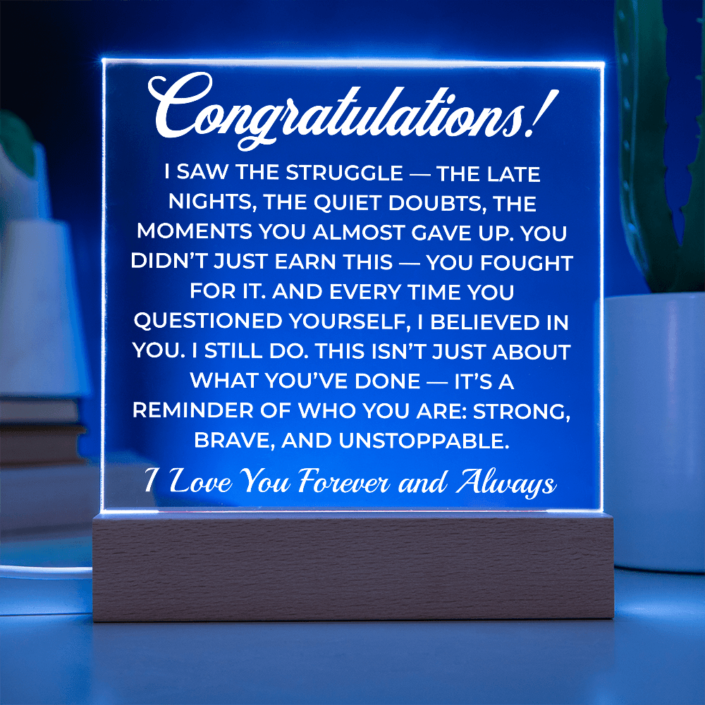 ShineOn Fulfillment Jewelry Congratulations from Me - LED Plaque - GHR1103