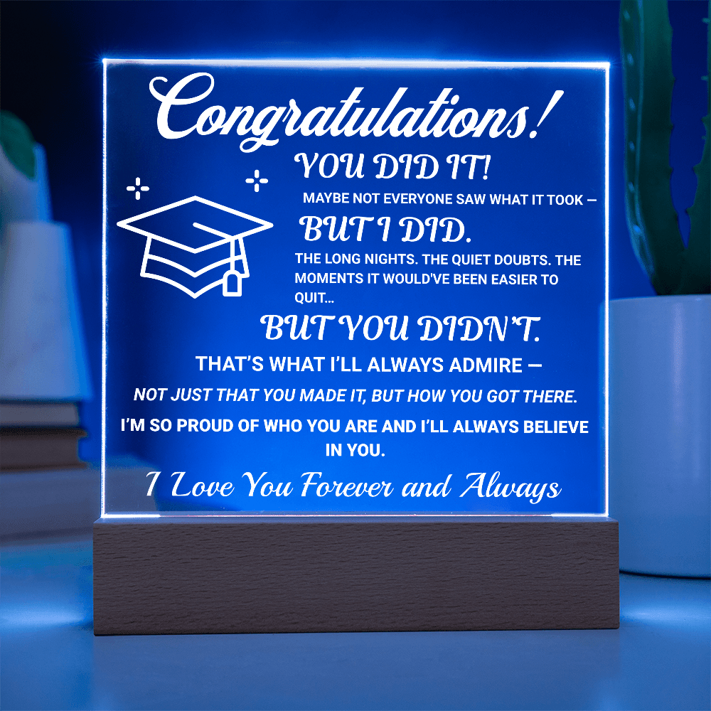 ShineOn Fulfillment Jewelry Congratulations from Me - LED Plaque - GHR1104