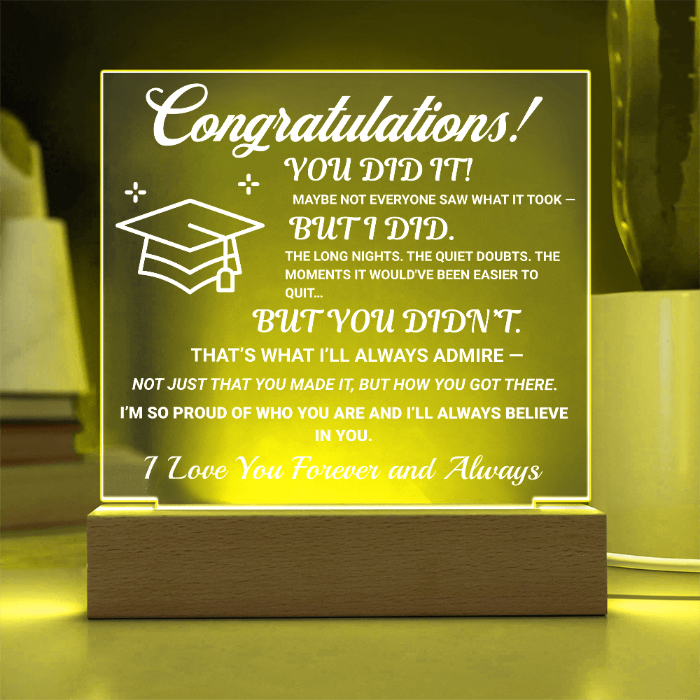 ShineOn Fulfillment Jewelry Congratulations from Me - LED Plaque - GHR1104