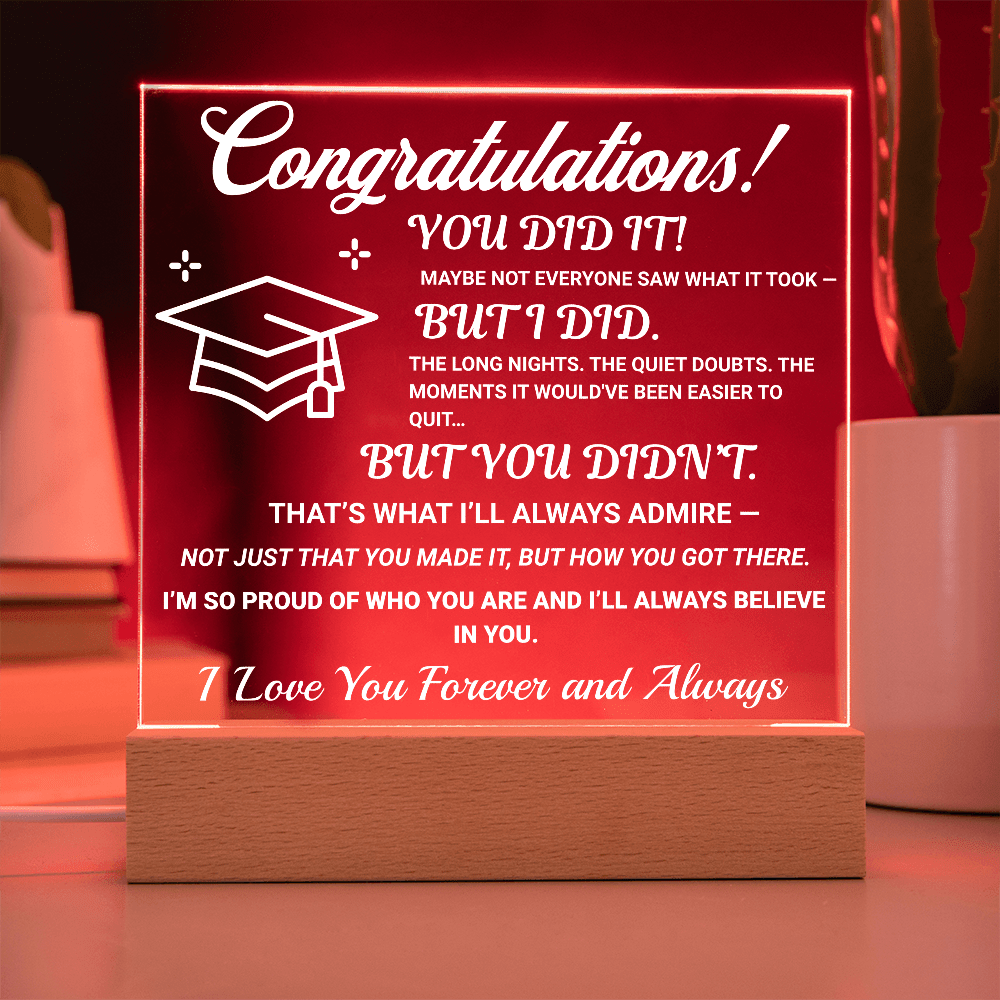 ShineOn Fulfillment Jewelry Congratulations from Me - LED Plaque - GHR1104