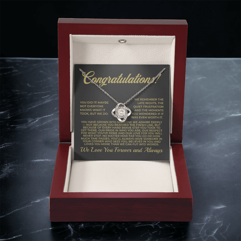 ShineOn Fulfillment Jewelry Congratulations from Us! - Love-knot Necklace - GHR1082