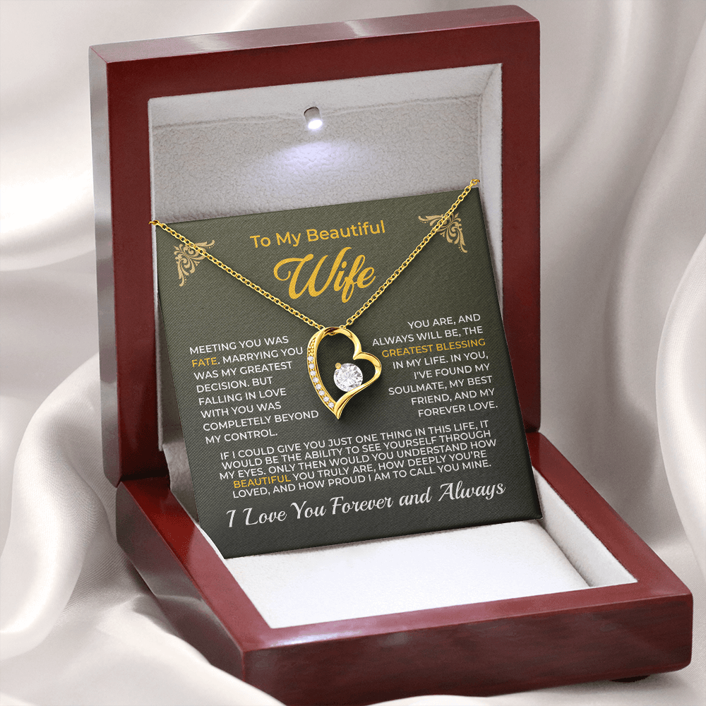 ShineOn Fulfillment Jewelry Husband->Wife - Forever Love Necklace - GHR1264