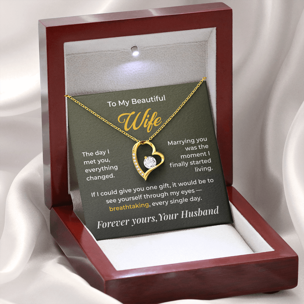 ShineOn Fulfillment Jewelry Husband->Wife - Forever Love Necklace - GHR1270