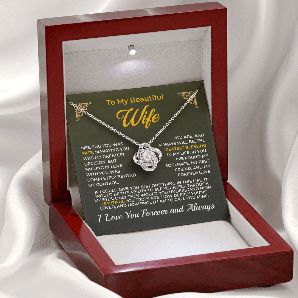 ShineOn Fulfillment Jewelry Husband->Wife - Love Knot Necklace - GHR1266