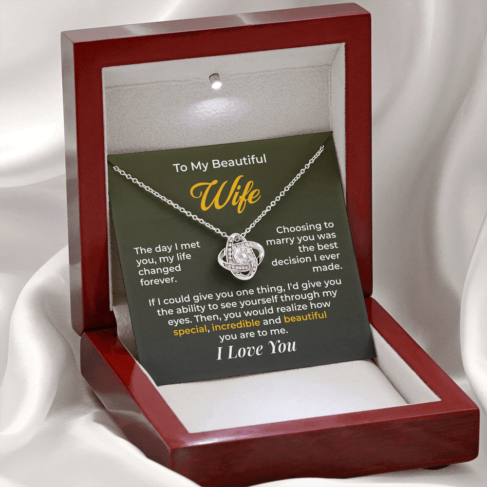 ShineOn Fulfillment Jewelry Husband->Wife - Love Knot Necklace - GHR1269
