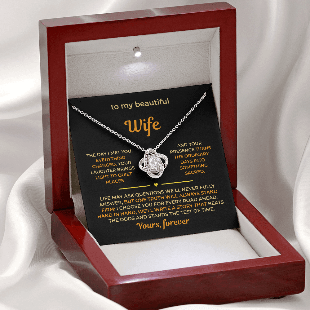 ShineOn Fulfillment Jewelry Husband->Wife - Love Knot Necklace - GHR1275