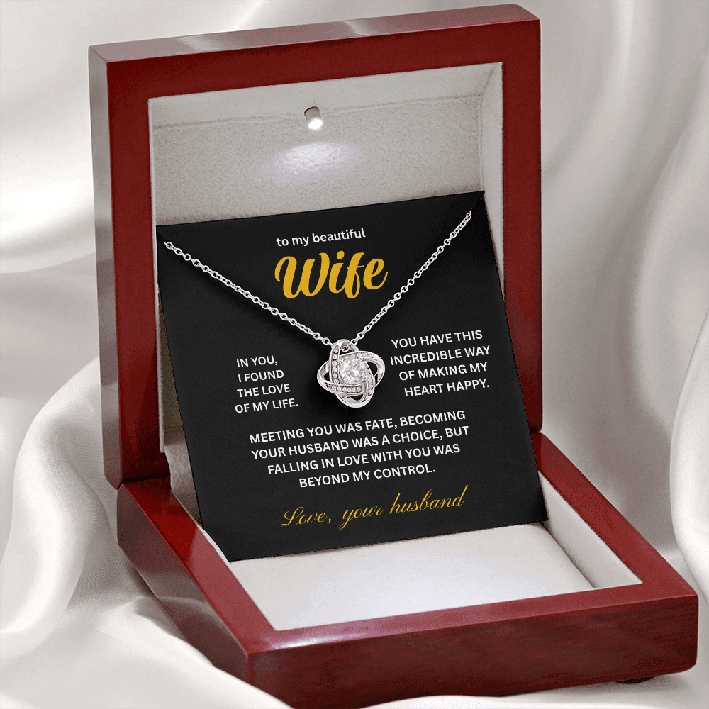 ShineOn Fulfillment Jewelry Husband->Wife - Love Knot Necklace - GHR1281