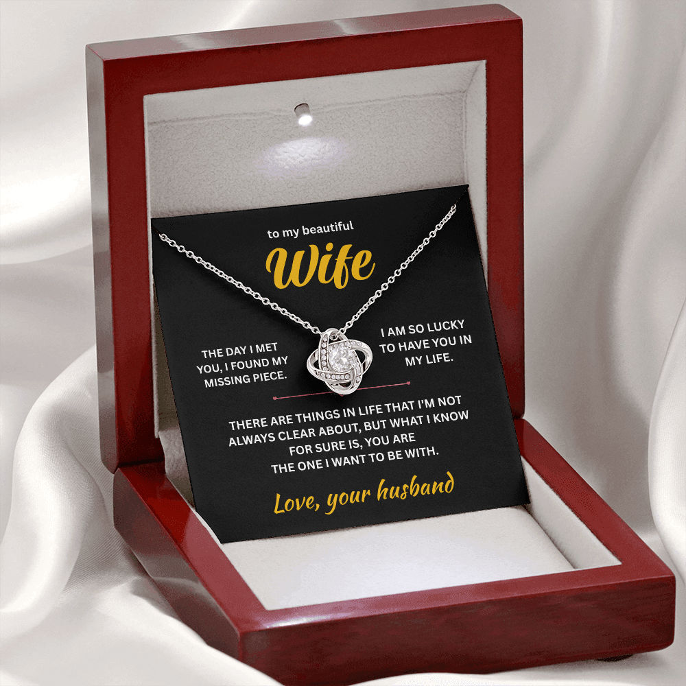 ShineOn Fulfillment Jewelry Husband->Wife - Love Knot Necklace - GHR1284