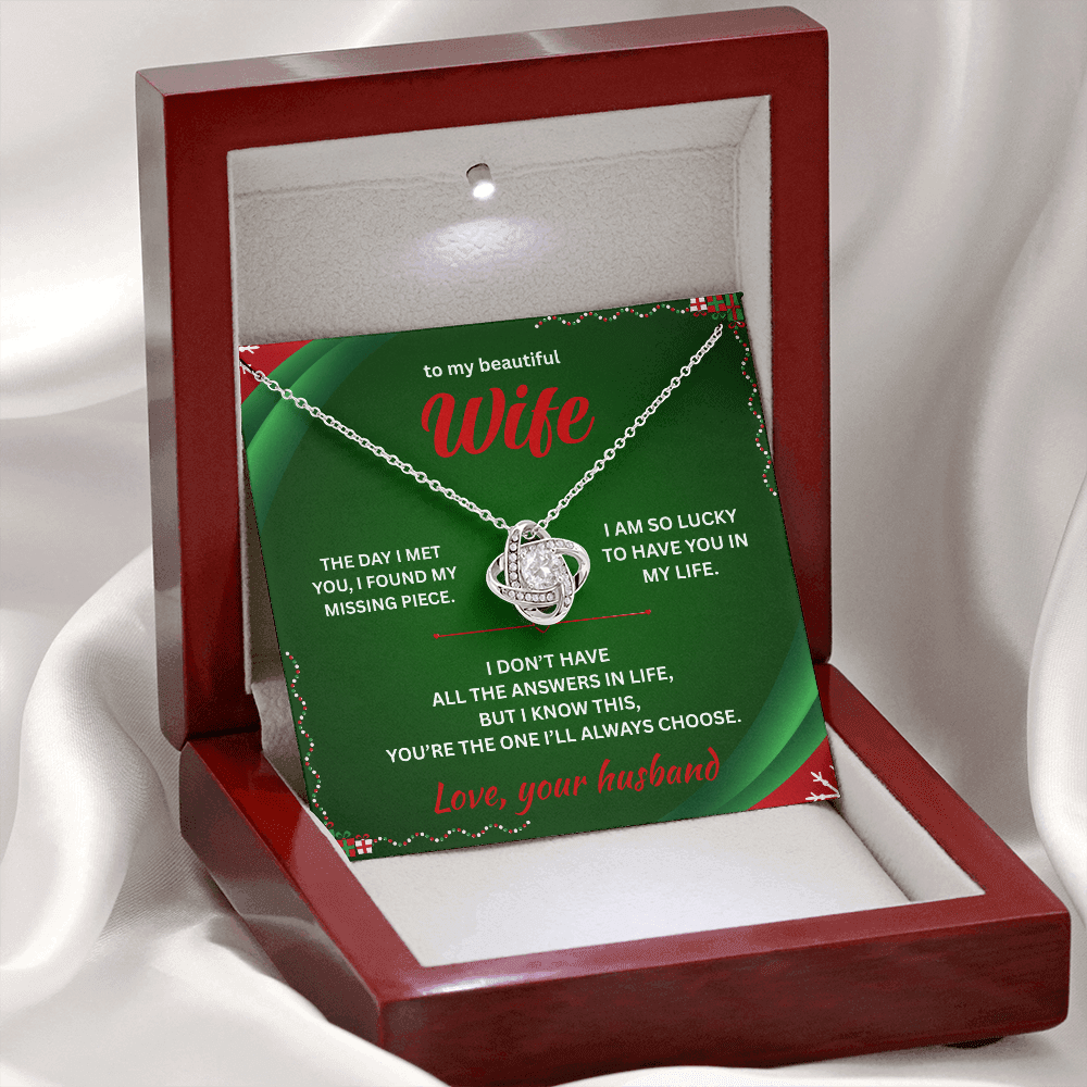 ShineOn Fulfillment Jewelry Husband->Wife - Love Knot Necklace - GHR1287