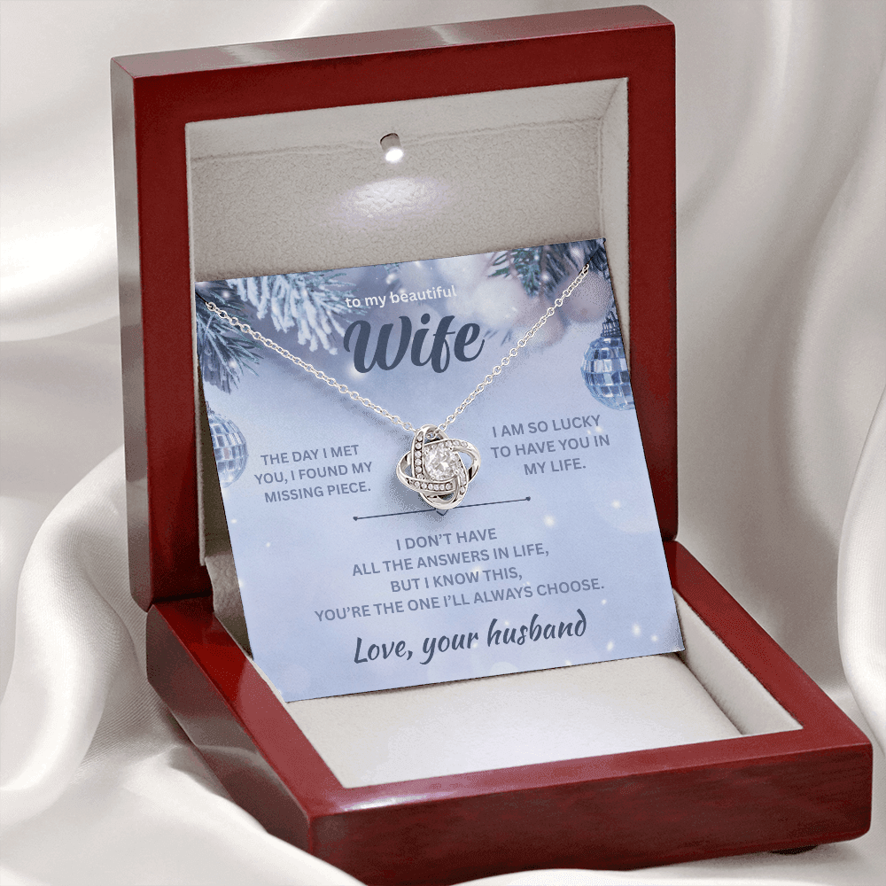 ShineOn Fulfillment Jewelry Husband->Wife - Love Knot Necklace - GHR1293