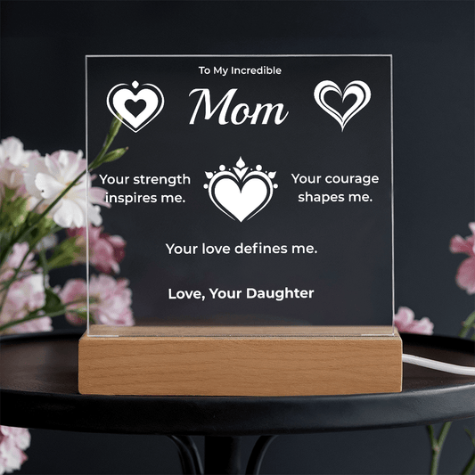 ShineOn Fulfillment Jewelry LED Corded Base Mom from Daughter Plaque