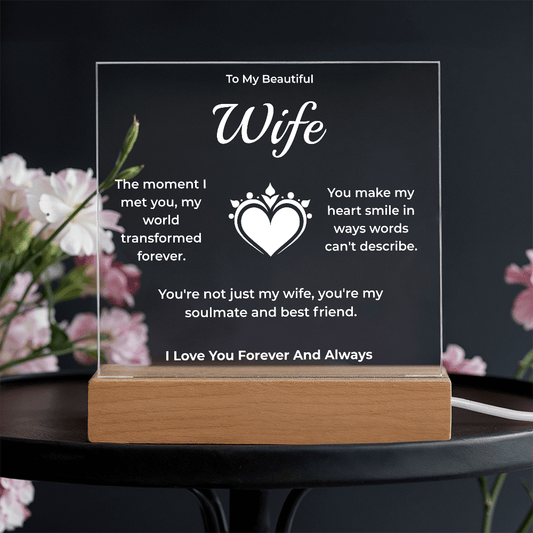 ShineOn Fulfillment Jewelry LED Corded Base To My Beautiful Wife Plaque