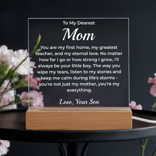 ShineOn Fulfillment Jewelry LED Corded Base To My Dearest Mom - LED Acrylic Plaque - GHR1081