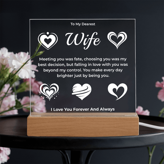 ShineOn Fulfillment Jewelry LED Corded Base To My Dearest Wife Plaque