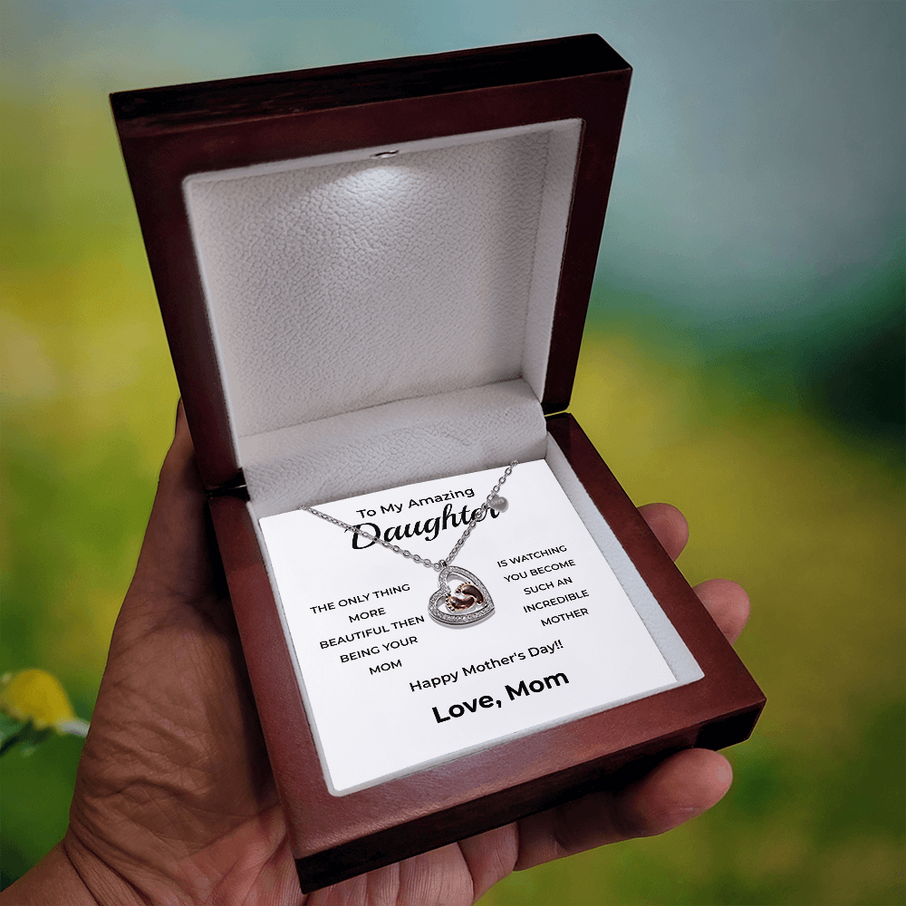 ShineOn Fulfillment Jewelry Luxury Box To My Amazing Daughter - Baby Feet Necklace