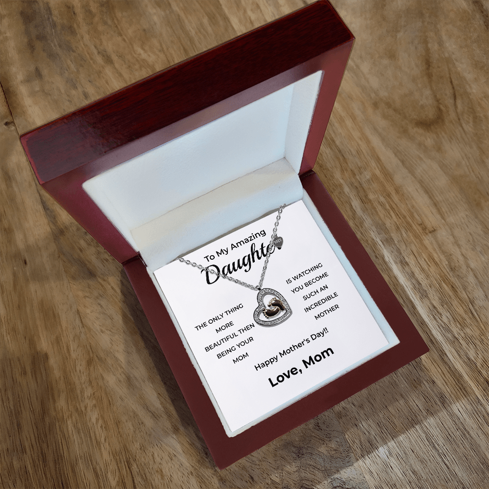 ShineOn Fulfillment Jewelry Luxury Box To My Amazing Daughter - Baby Feet Necklace