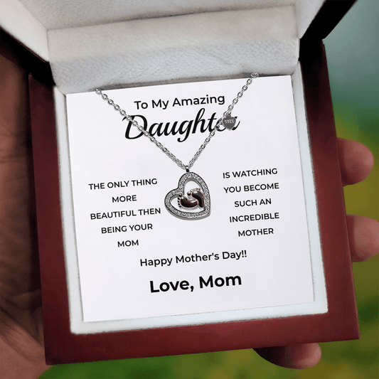ShineOn Fulfillment Jewelry Luxury Box To My Amazing Daughter - Baby Feet Necklace