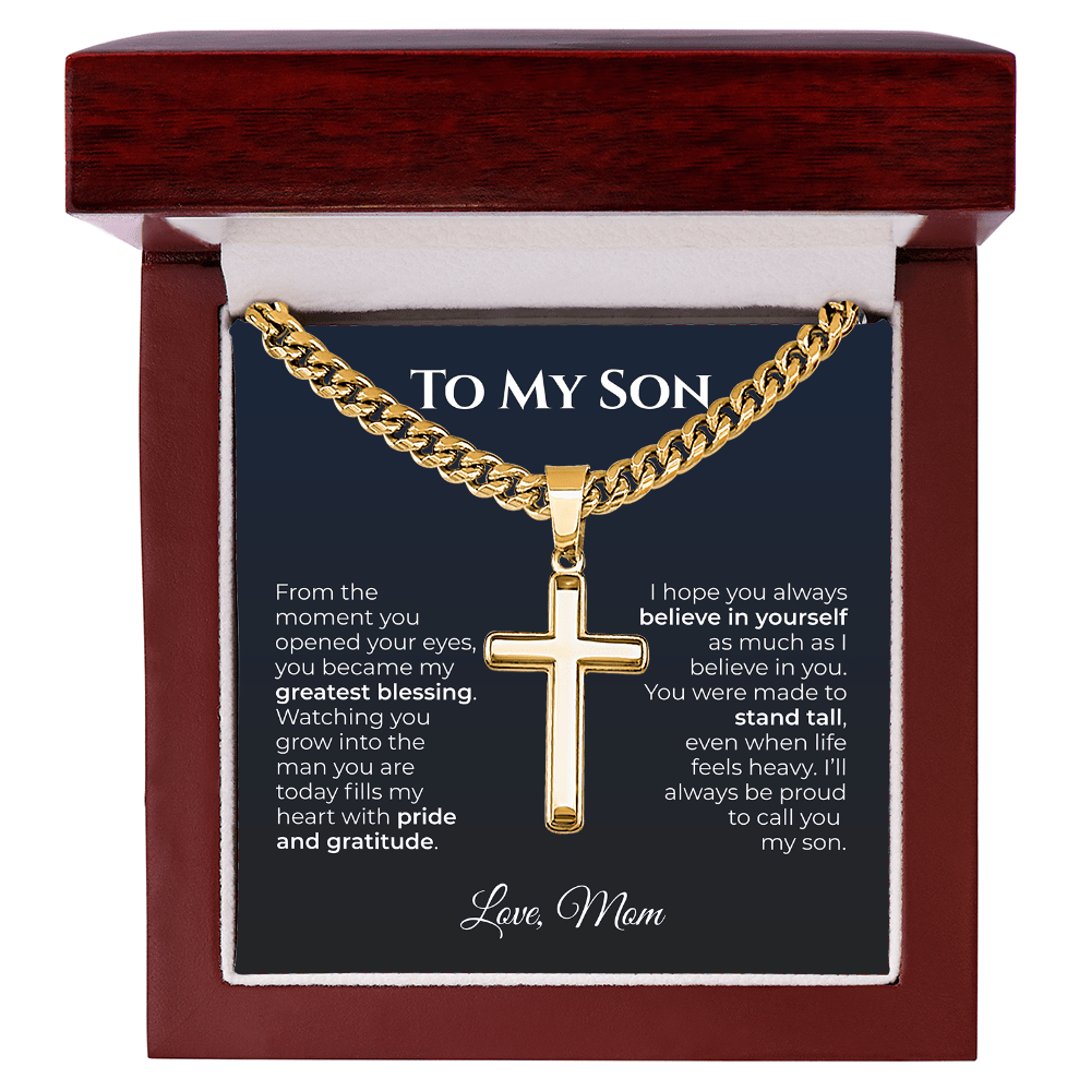 ShineOn Fulfillment Jewelry Mom->Son Believe In Yourself Cross Necklace - GHR1233